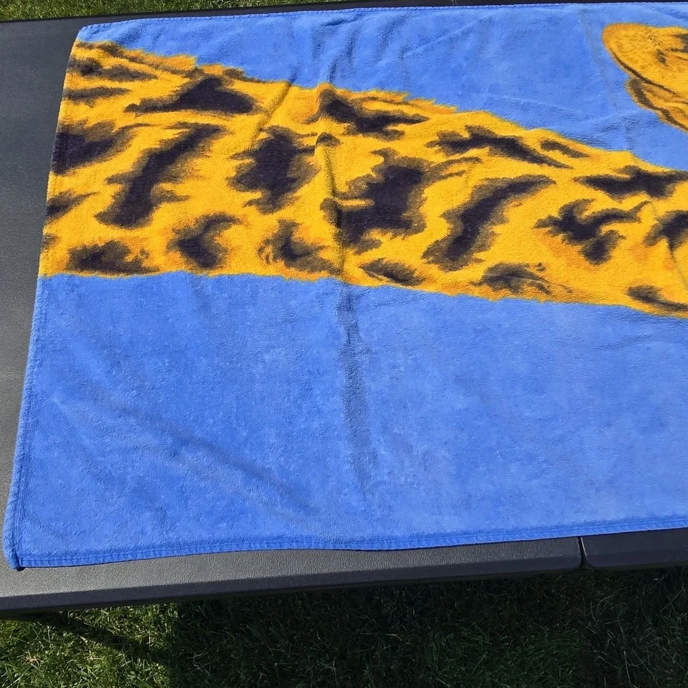 Vintage 80s TerriMondo Retro Giraffe Beach Towel 56x28 100% Cotton Israel